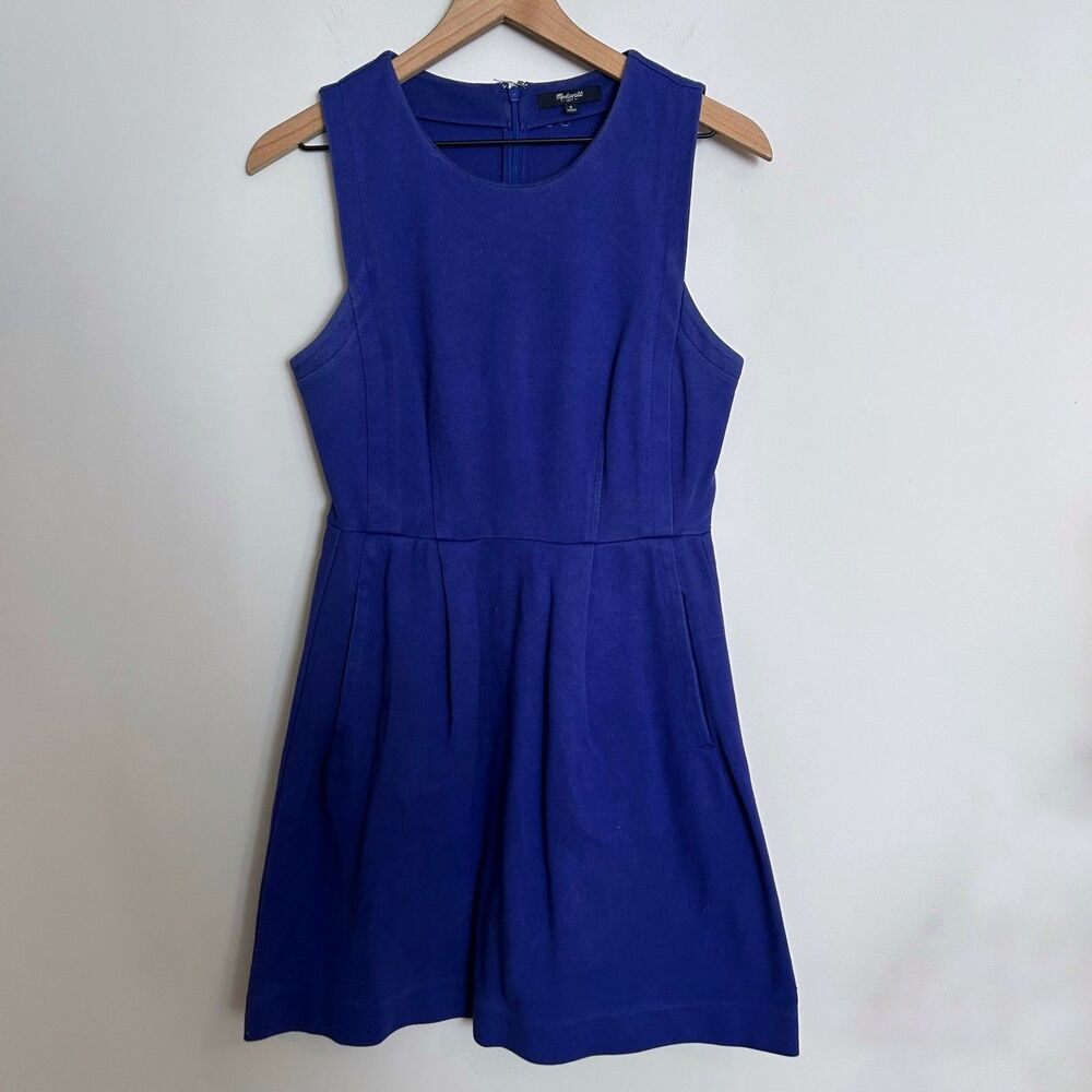 Madewell Cobalt Abroad Blue Ponte Fit and Flare Dress Size 6